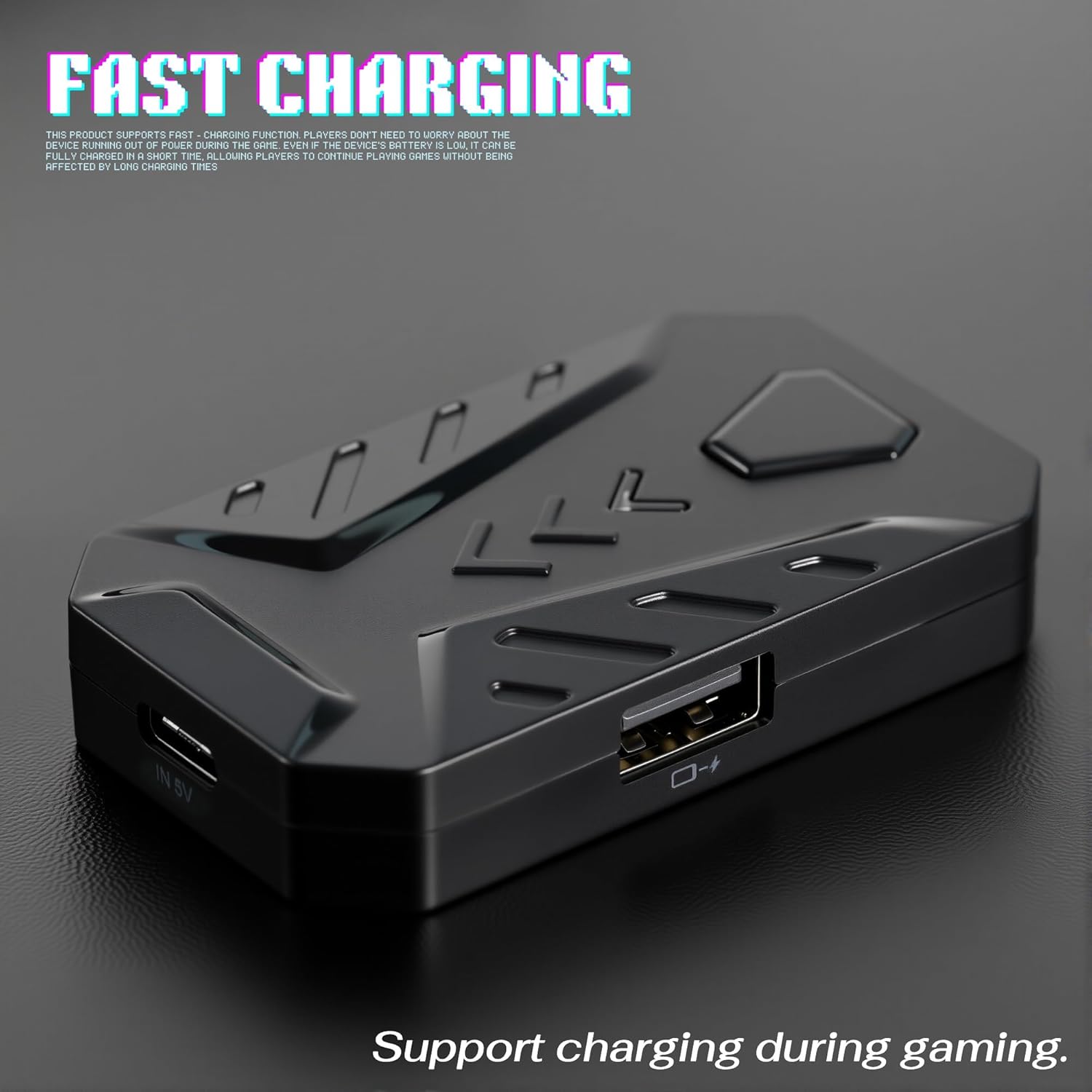 4 in 1 Mobile Game Combo Pack, One Handed Gaming Keyboard, Mouse, Converter & Adjustable Phone Stand, Half Keyboard for Mobile Phone Gaming, Fast Charging, No Latency