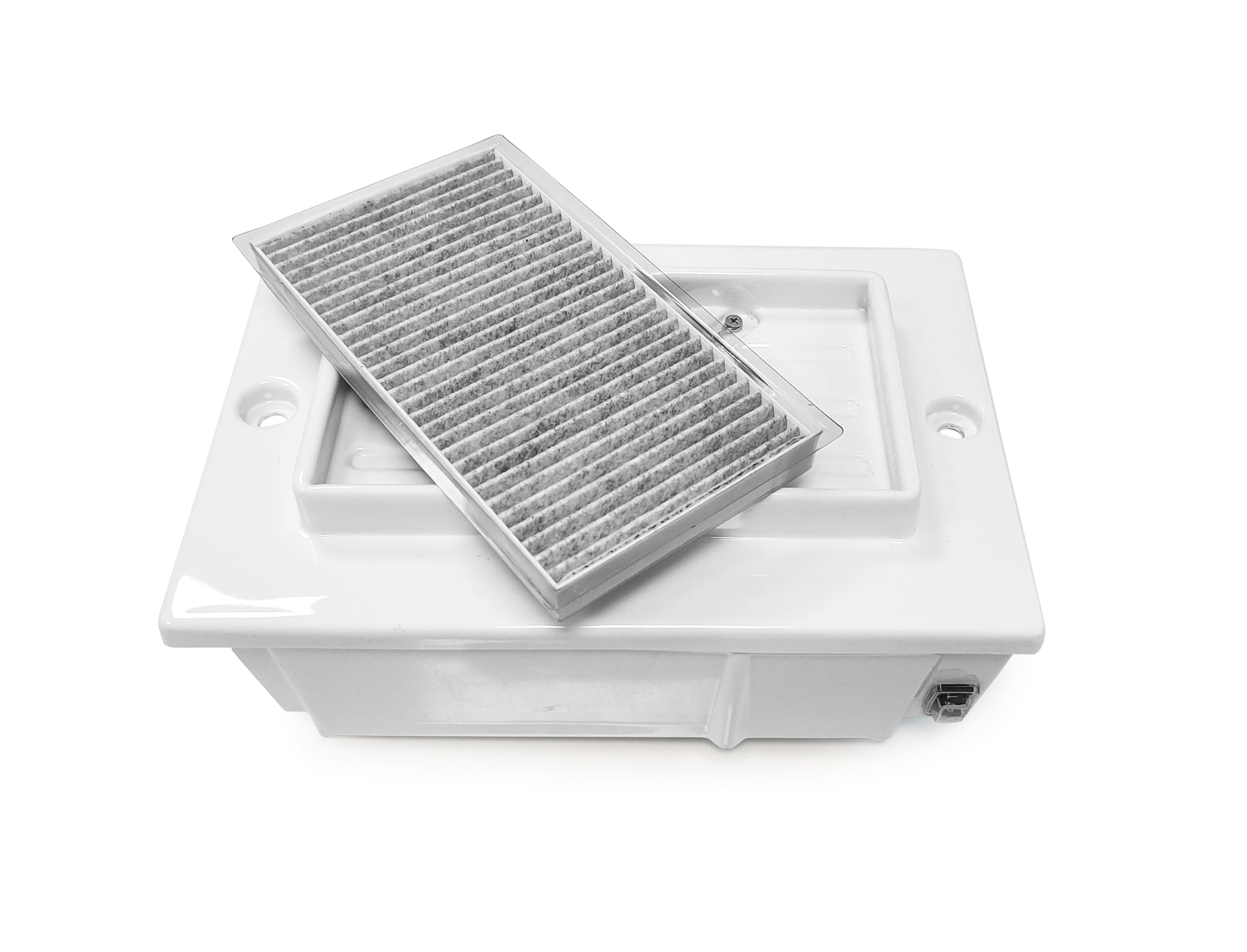 Filtro a carboni attivi per aspiratore per unghie Superturbo da 60 watt montato su tavolo manicure