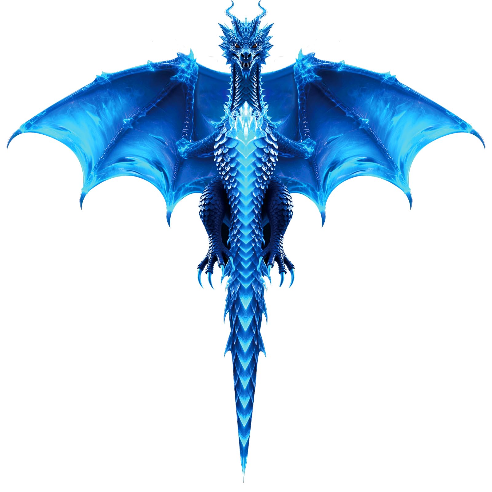 Cometa dragón grande para niños y adultos, fácil de volar con cuerda de 300 pies, perfecta para playa, parque, actividades al aire libre, regalo para niños y niñas (hielo)