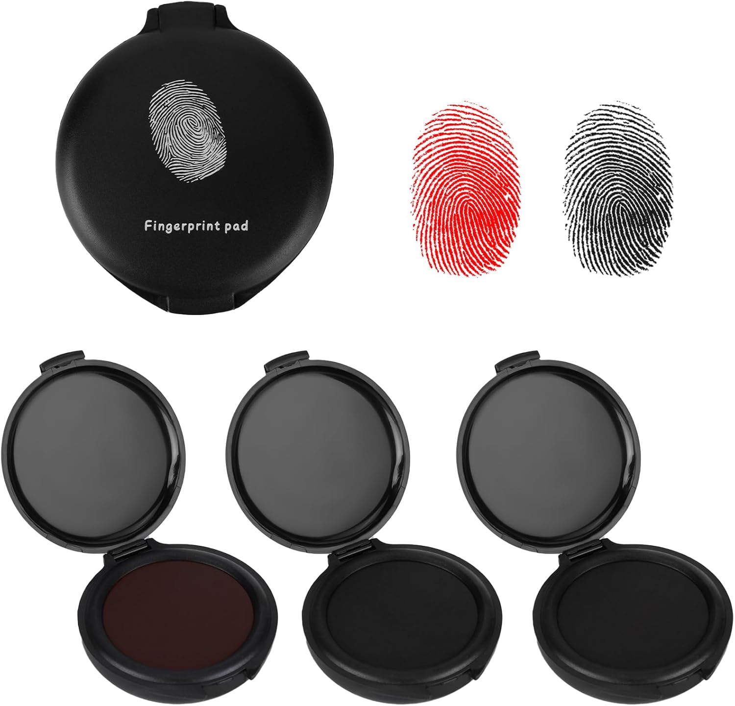 PZJFH Fingerprint Ink Pad NoClean 3PCS Professional Thumbprint Ink Pad