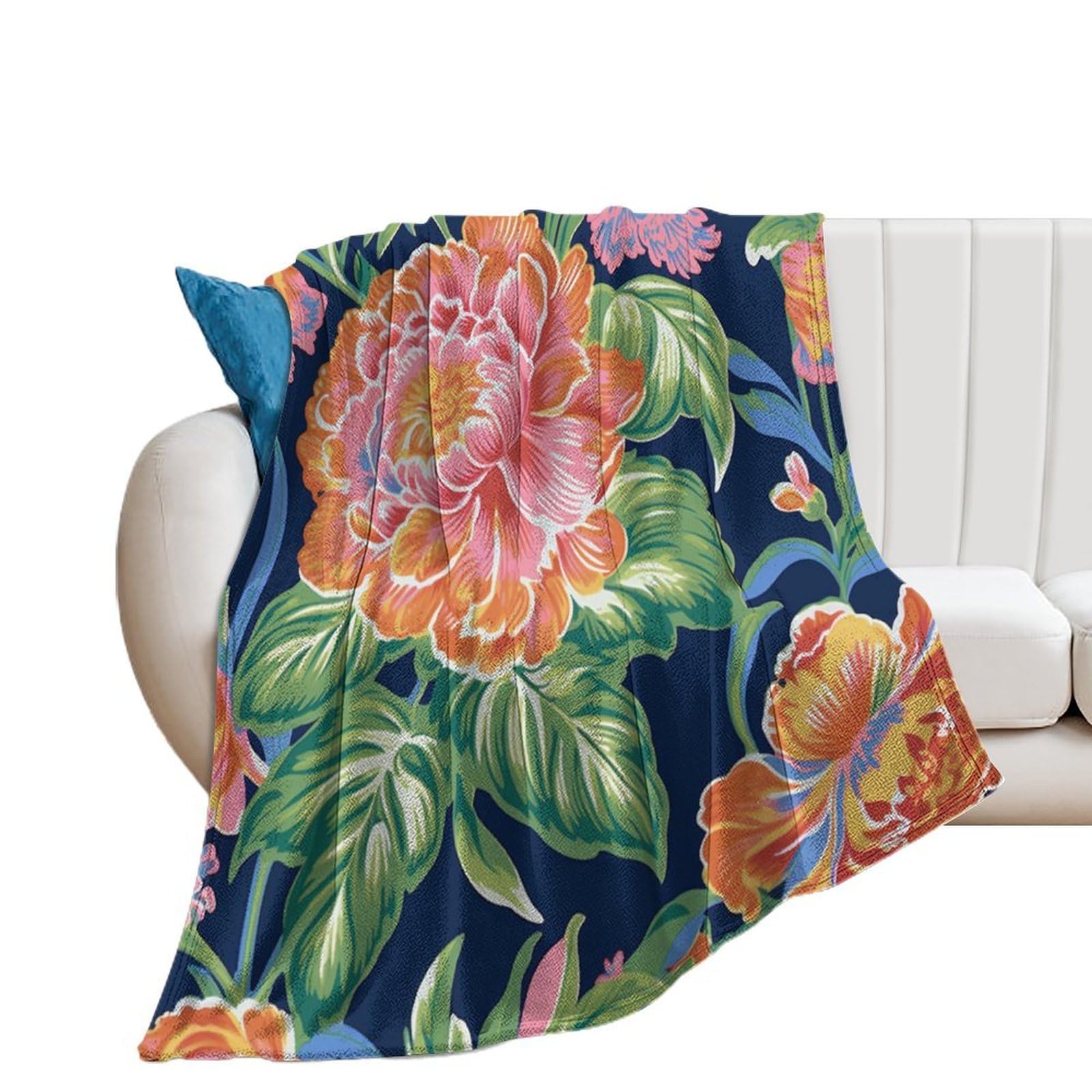 Couverture chinoiserie florale flanelle contre le froid