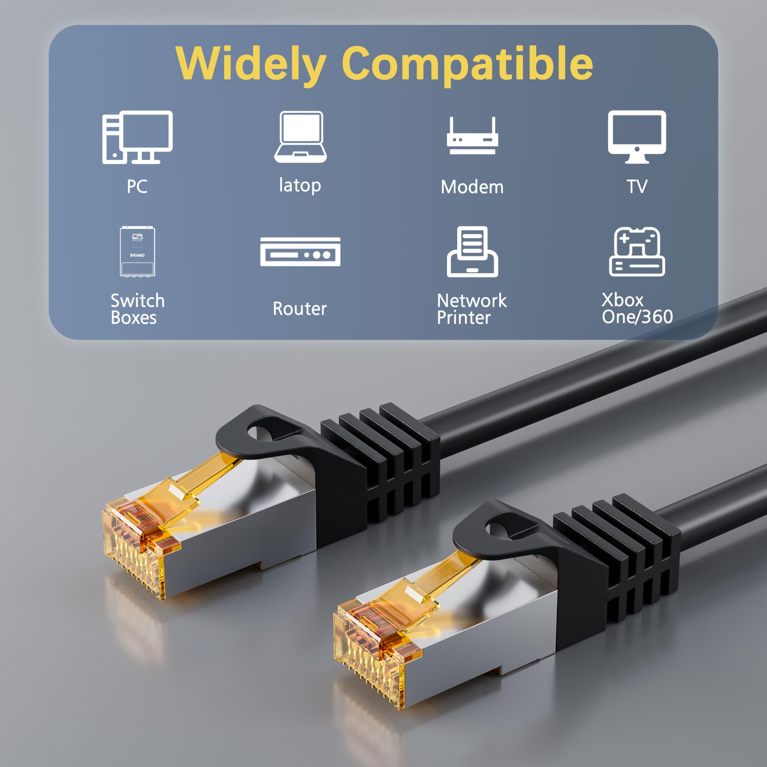 iwillink 20 x 0,15 m cavo patch CAT 7, cavo Lan corto (10 Gbps, schermatura S/FTP PIMF, rame), compatibile con pannello patch CAT7 CAT6a CAT6/DSL Switch/router/modem – nero