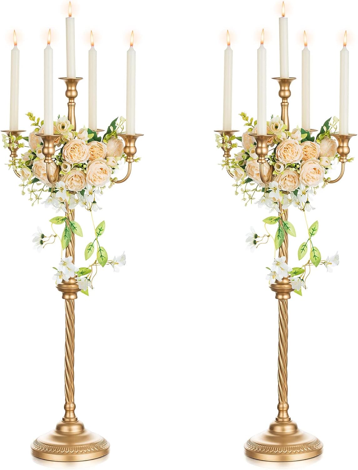 Nuptio Tall Gold Candelabras 34 Inch Candle Stick Holders