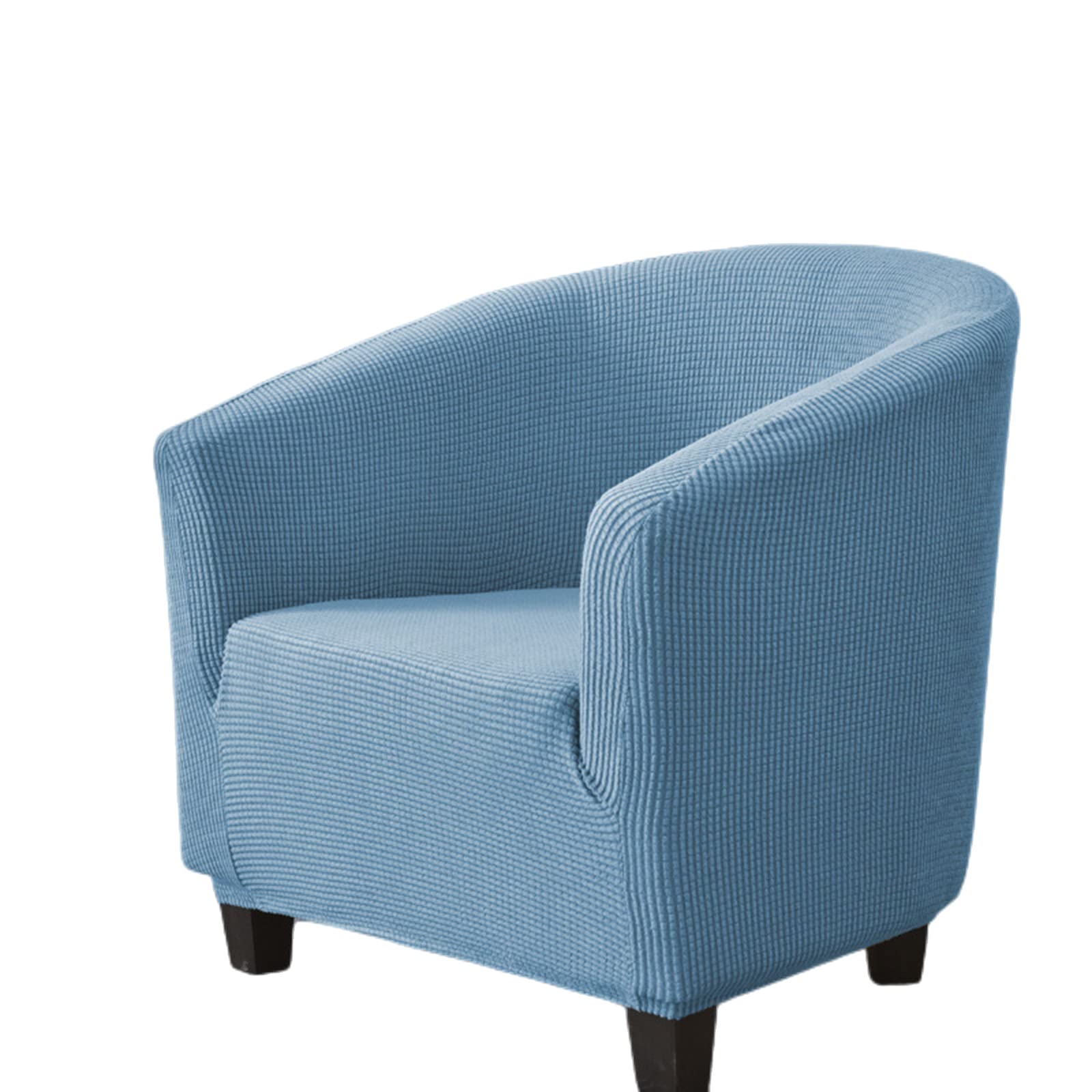 YOPOIY Stretch Tub Chair Slipover Jacquard Washable Club Chair Slipcover Soft Polyester Round Barrel Chair Covers for Living Room Bar Counter Hotel -Denim Blue-One piece (without cushion cover)