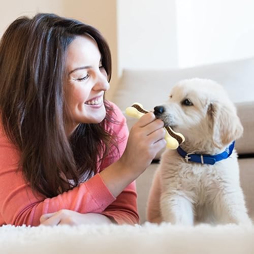 Vista 19 de Sosation Juguetes para perros con forma de huesos para masticadores agresivos, paquete de 2 juguetes para masticar para cachorros, de nailon, sabor