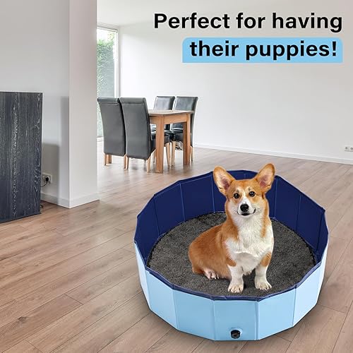 Miniatura 3 de Piscina de parto portátil para perros, corral de parto para perros, caja de parto para perros, piscina de parto para cachorros (39 pulgadas de