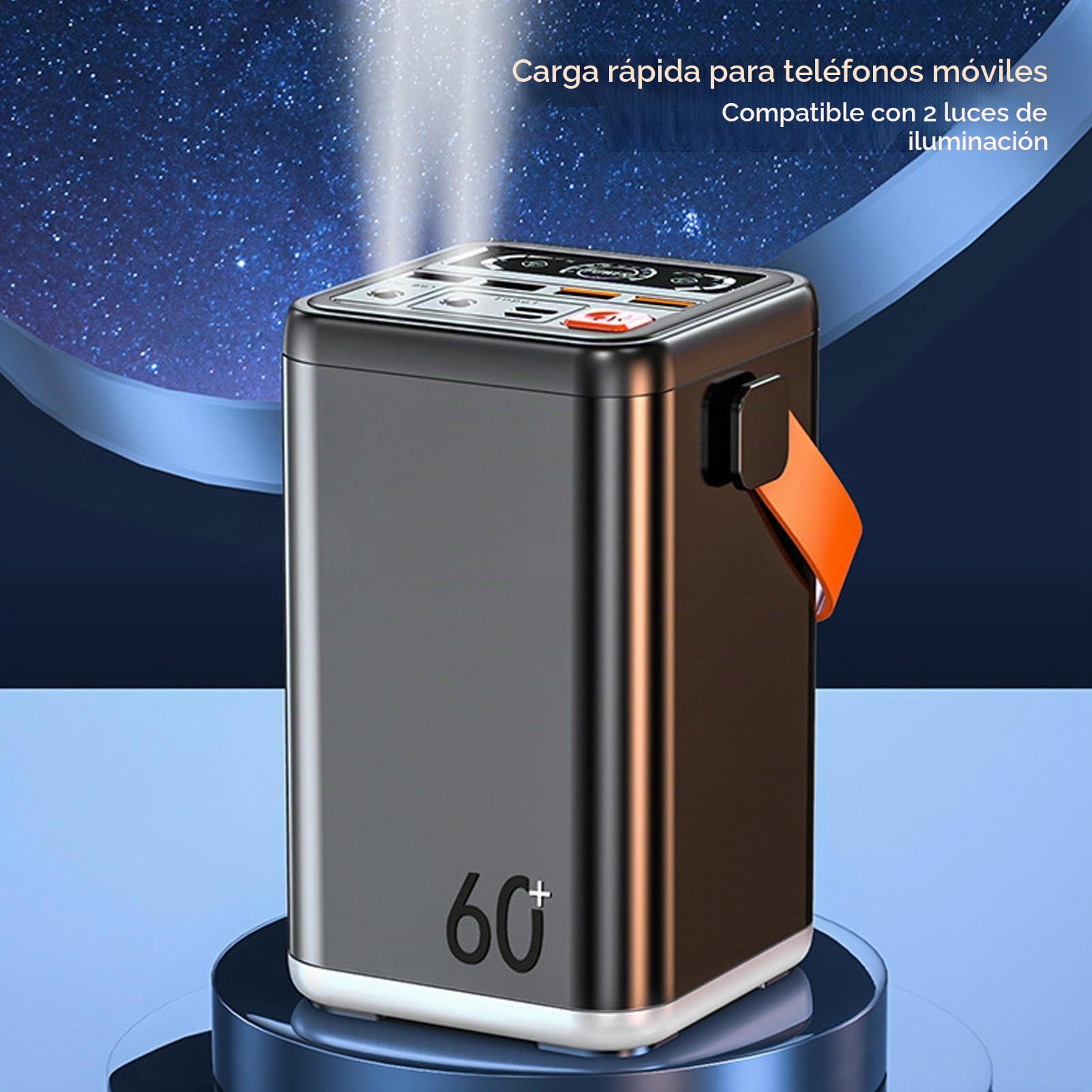 Ashata Estación de Energía Portátil con Batería de Litio 60000 mAh, Carga Rápida Bidireccional para Acampar al Aire Libre (Gris)