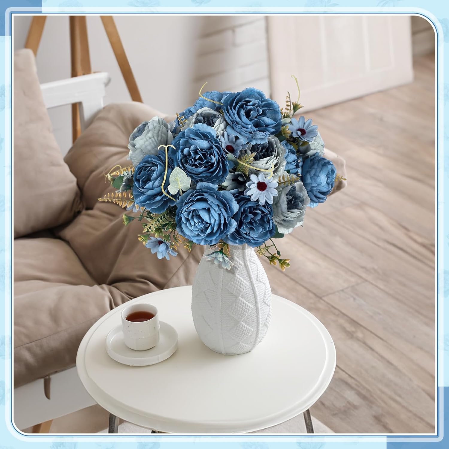 8 Pcs Artificial Peony Silk Flowers Fake Peonies Vintage Wedding Bouquets Faux Flowers for Bride Wedding Home Birthday Arrangement Table Decoration