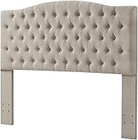 Vista 96 de 24KF Cabecera tapizada con terciopelo con diseño de botones capitoné, tamaño King/California King, cómoda, a la moda, acolchada, color gris