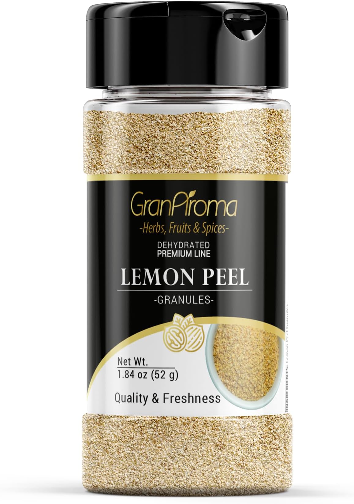 GranAroma Lemon Peel Granules, Versatile Seasoning, Teas, Dressings (1.84 Ounce)