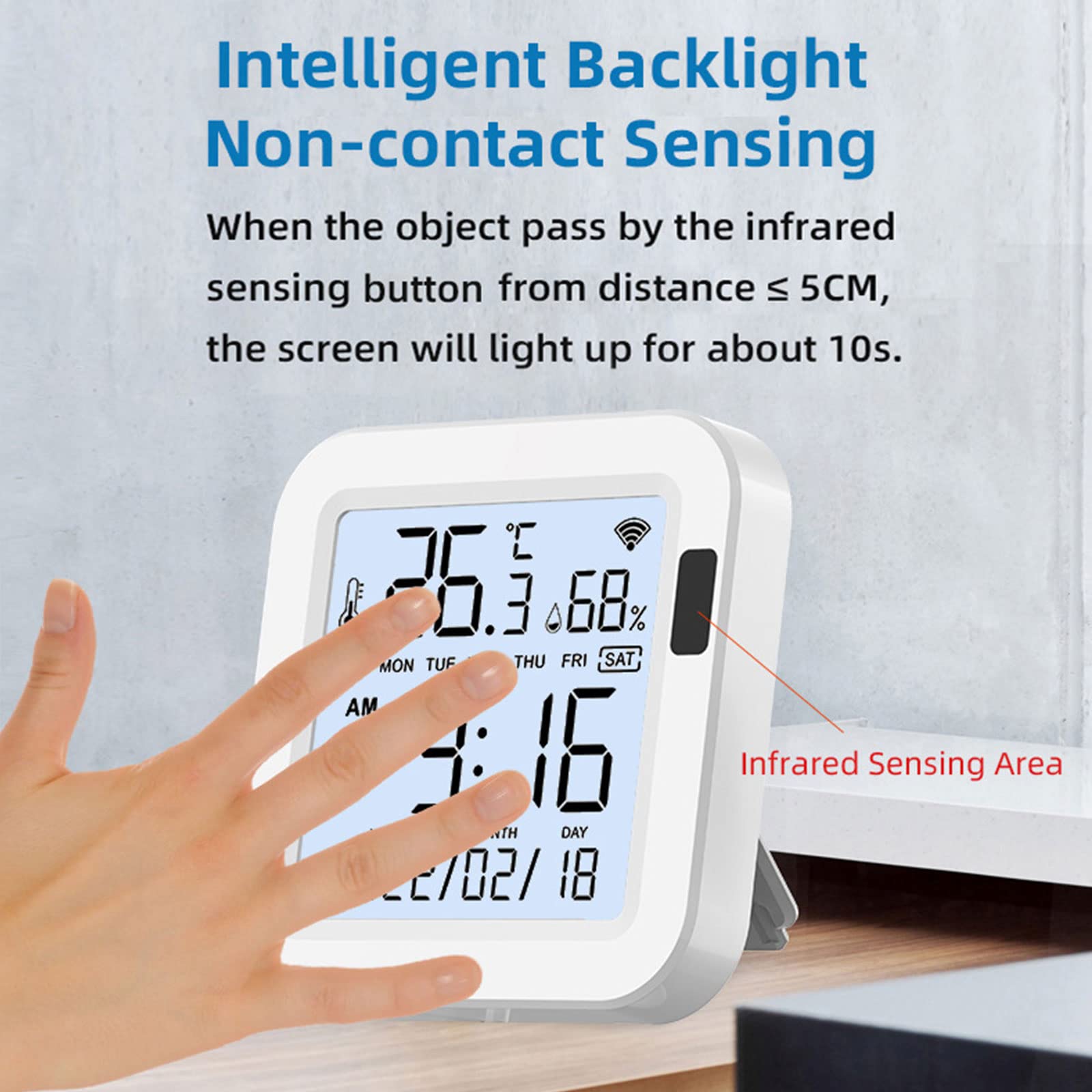 eMylo Smart Universele afstandsbediening, wifi-thermo-hygrometer, hygrometer, binnenthermometer, kamerthermometer, bediening via Smart Life Tuya app, compatibel met Alexa en Google Home, voor eMylo Smart Universele afstandsbediening, wifi-thermo-hygrometer, hygrometer, binnenthermometer, kamerthermometer, bediening via Smart Life Tuya app, compatibel met Alexa en Google Home, voor