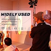 Vista 5 de Luces de Escenario COB con Puertas de Granero, Luz Par COB 200W LED RGBWAUV, DMX512 Maestro-Esclavo Sonido Iluminación DJ Reflector Fresnel