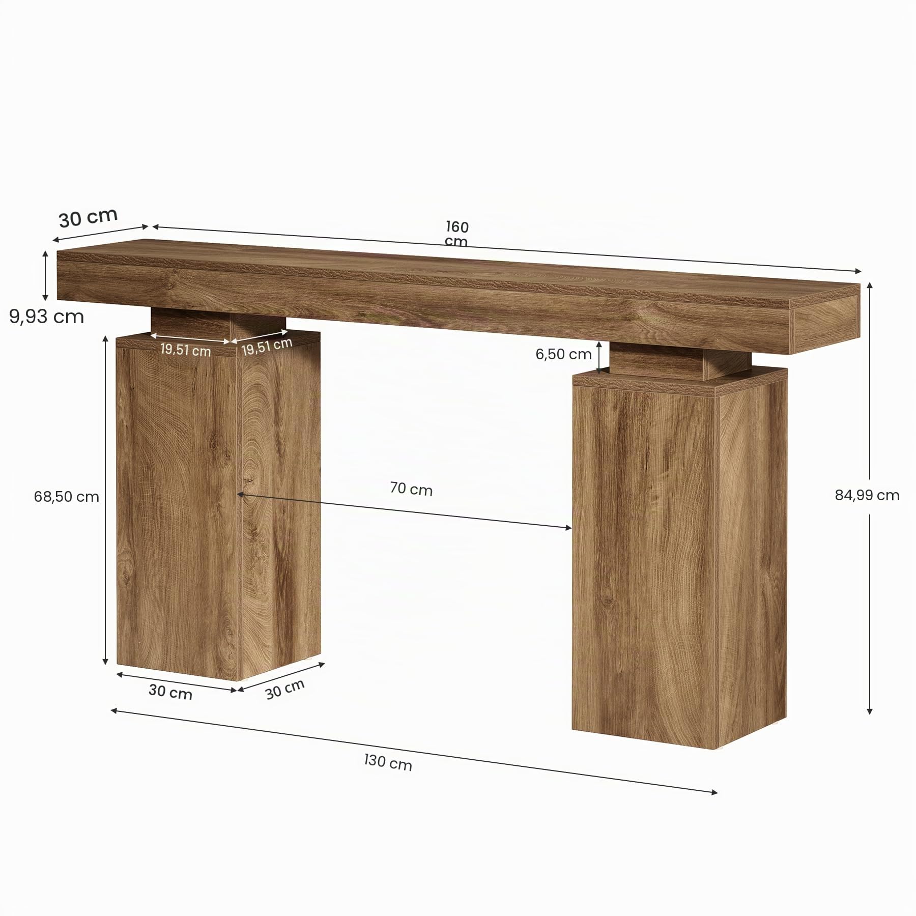 Tribesigns Tavolo consolle lungo 160 cm, tavolo da ingresso per fattoria dietro il divano, Tavolino consolle in legno, arredamento moderno per corridoio, arredamento per soggiorno, ingresso (Naturale)