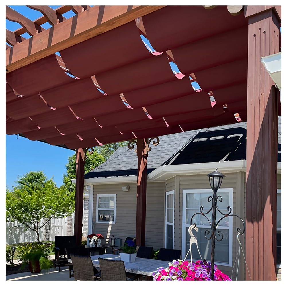 Toldo impermeable retráctil para pérgola de poliéster de alta densidad en forma de U para patio