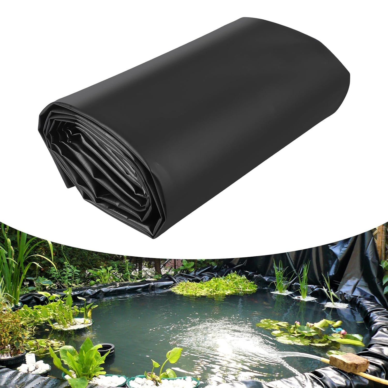 telo laghetto telo piscina telo per laghetto da giardino cascata laghetto, Telo di copertura nero antistrappo per laghetto, 2x2,5 m, impermeabile, per fontane, acquacoltura e piccoli laghett