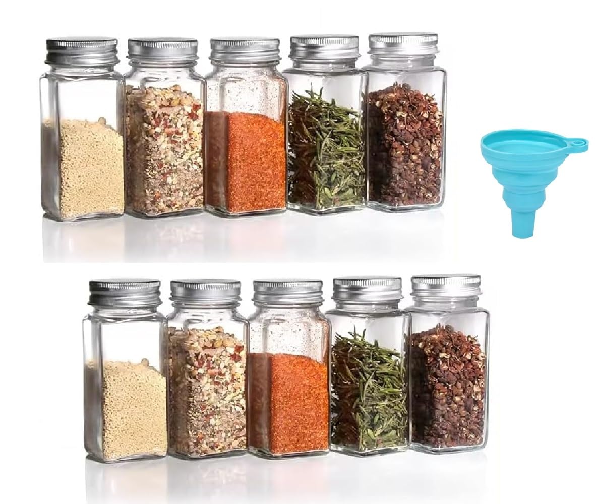 ALEITO 120 ML | Glass Spice Jars with Lids,Spices & Seasonings Sets Organizer Spice Containers, Airtight Food Canisters with Silicone Collapsible Funnel (12) (B0D9DJDHTX) Amazon Price History, Amazon Price Tracker