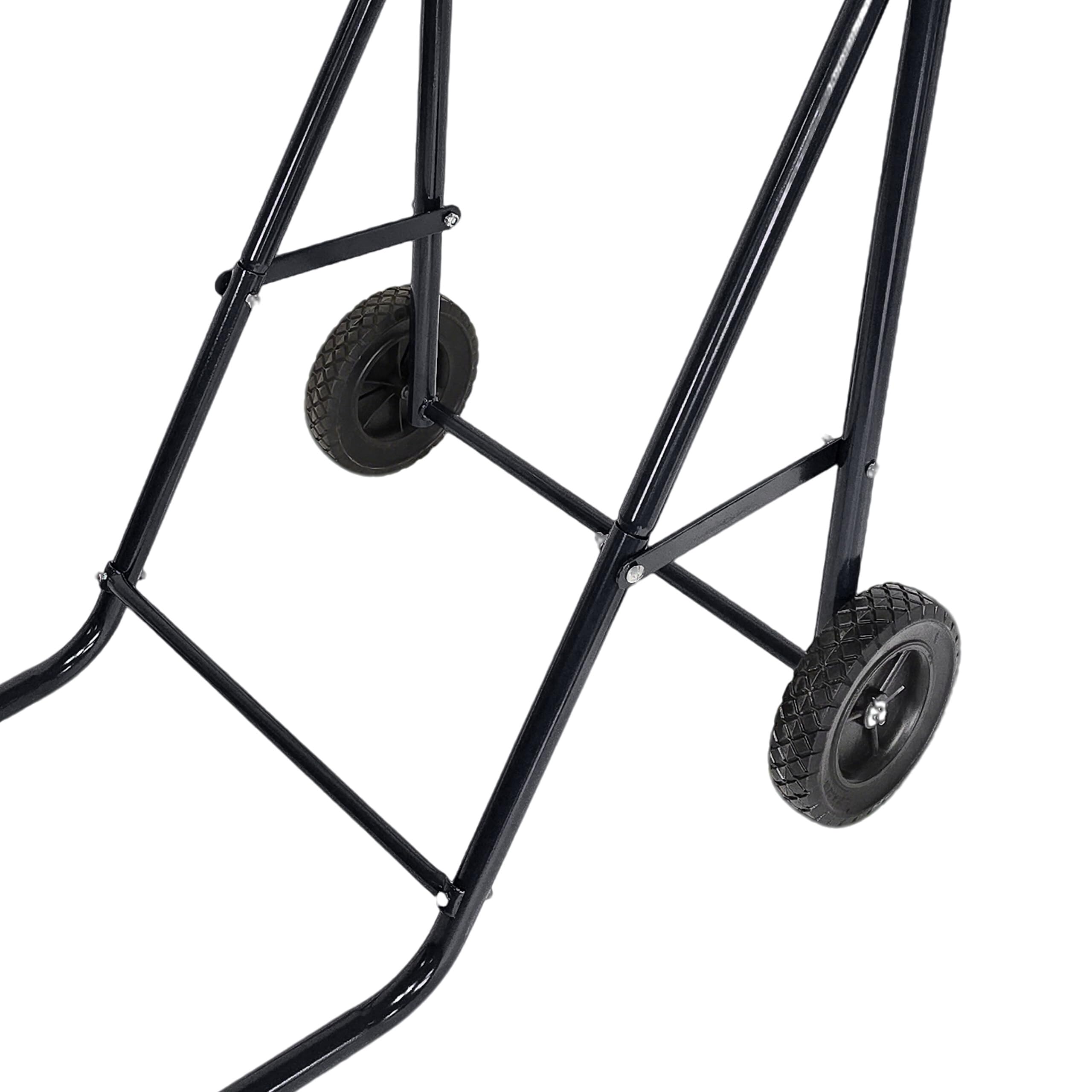 Relaxdays Supporto per Motore Fuoribordo, Nero | Carrello per il Trasporto e lo Stoccaggio, in Acciaio, fino a 100 kg