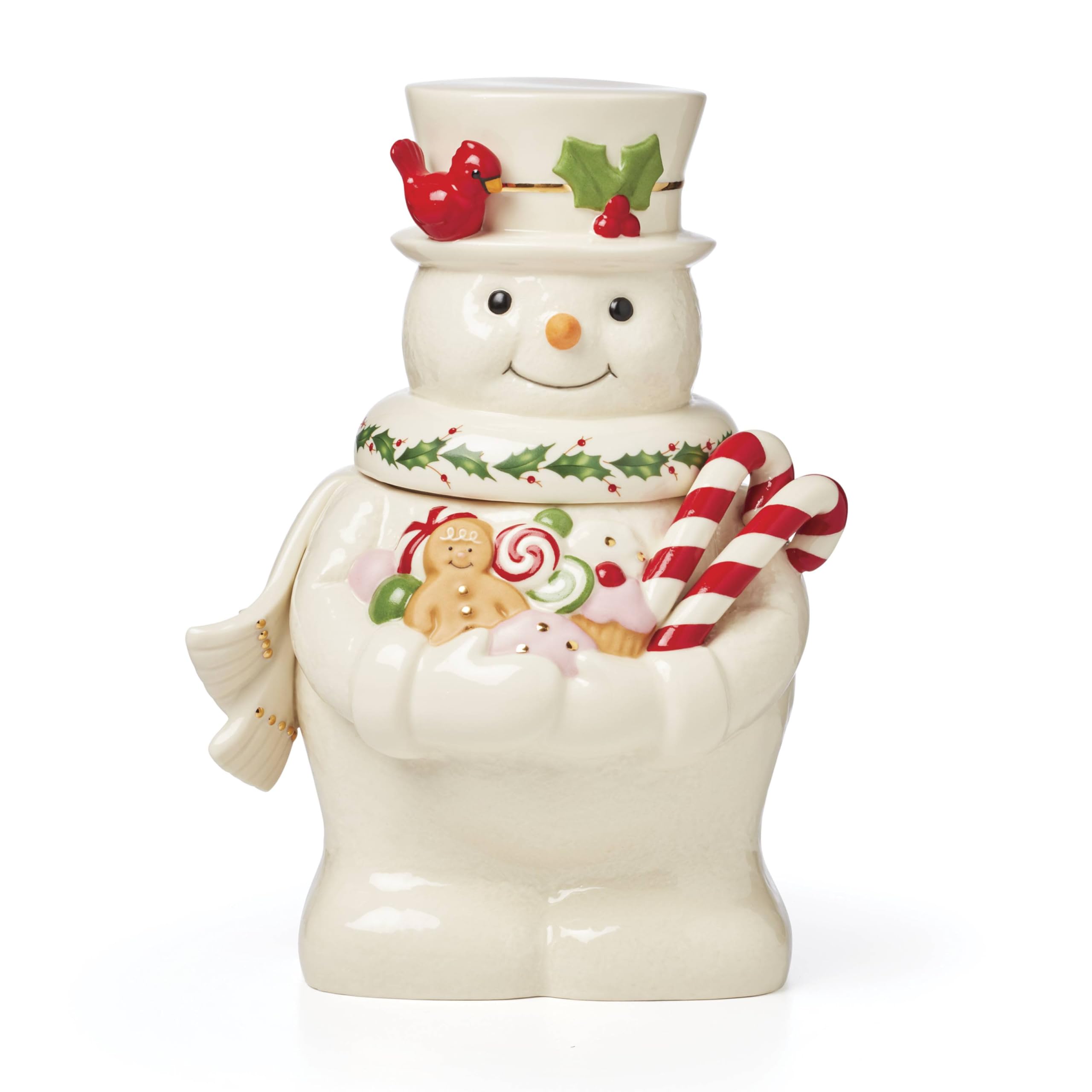 Amazon.com: Lenox 896362 Happy Holly Days Snowman Cookie Jar