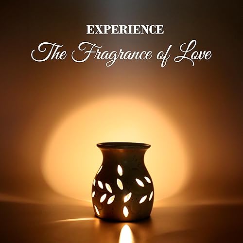 Miniatura 8 de Hosley Elegantes calentadores de aceite de cerámica con patrón de hojas y diseño moteado de 4.5 pulgadas de alto, compatible con aromaterapia y