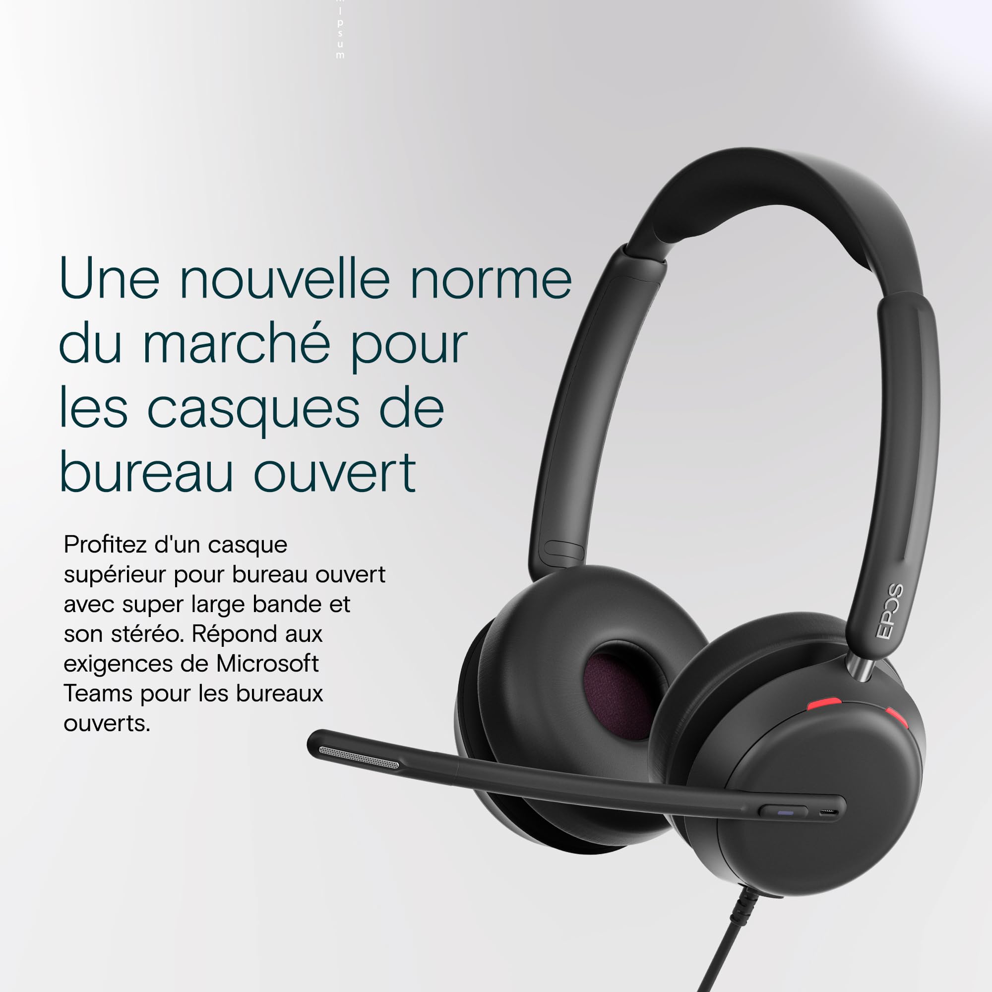 EPOS Impact 860T Casque Filaire Double Oreillette USB-C & USB-A avec Micro Anti-Bruit, Certifié Microsoft Teams, Super Wideband Audio, Confort Optimal, pour Bureau et Professionnels en Télétravail