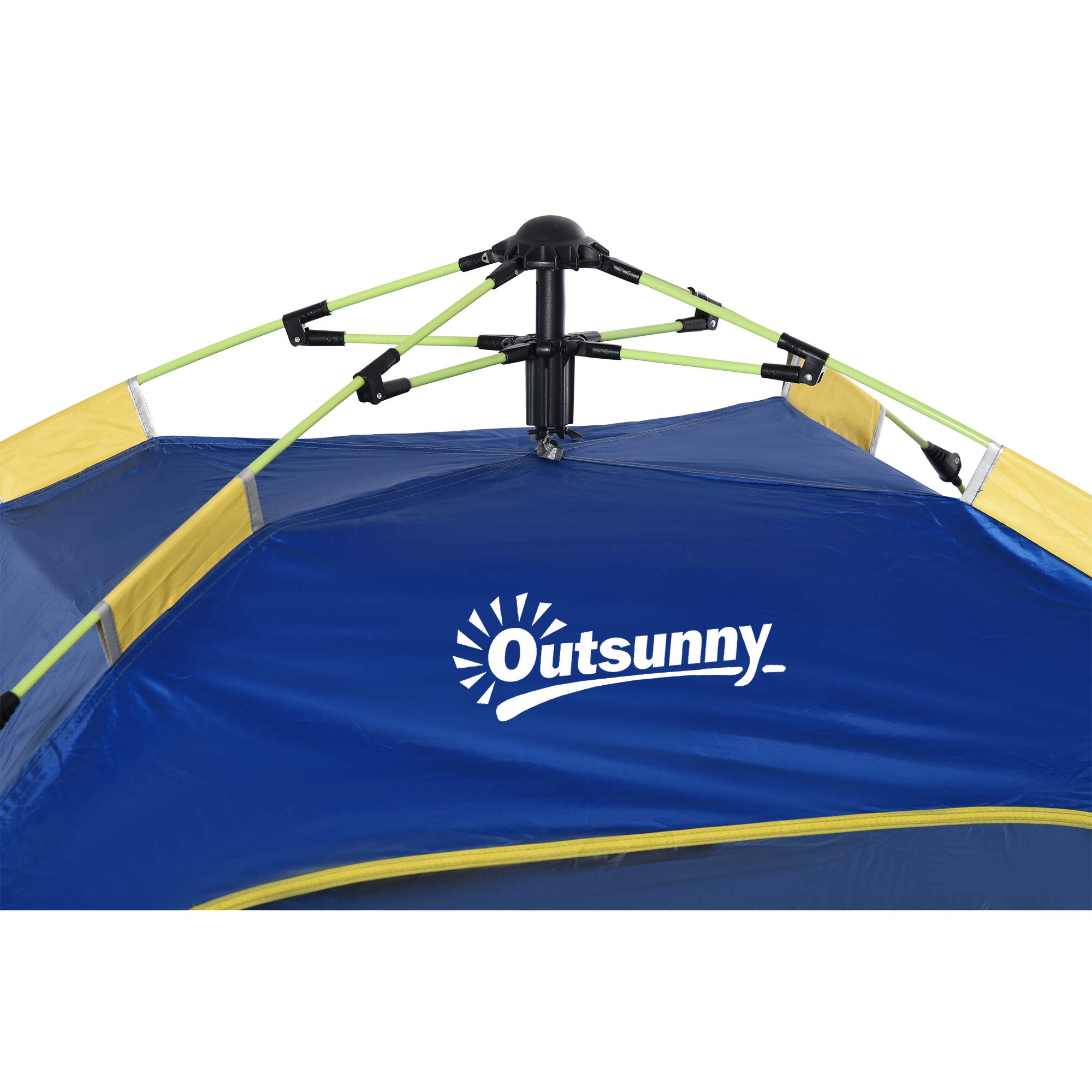Outsunny Tienda de Playa Plegable, Carpa de Playa Pop-up para 1-2 Personas con Protección UV, Impermeable, Bolsa de Transporte, para Parque, Camping, 220x173x120 cm, Azul Oscuro