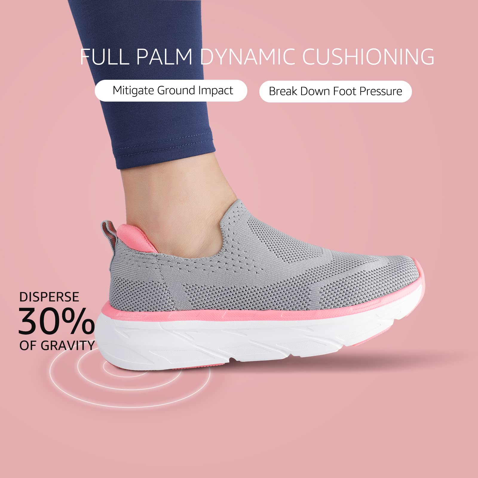 STQ Zapatos para caminar de las mujeres zapatos casuales con cordones para arriba zapatillas de deporte