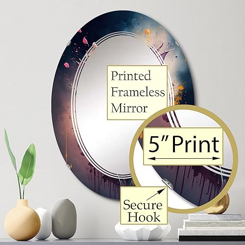 Miniatura 3 de DesignQ Colorful Tulip I - Espejo de tocador, espejos de baño, espejos de pared para sala de estar, dormitorio, espejo ovalado, grande, 20 x 30