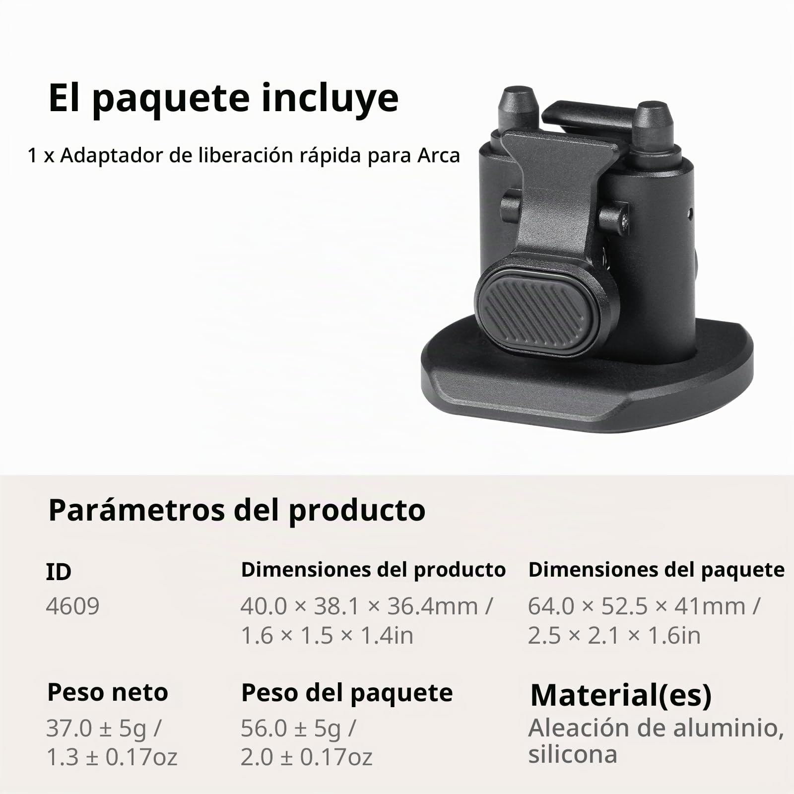 SMALLRIG H11 Adaptador para Cage Móvil de Liberación Rápida SMALLRIG, para Trípodes, Estabilizadores de Cardán, Controles Deslizantes y Otros Equipos con Cabezales de Trípode para Arca-Swiss - 4609