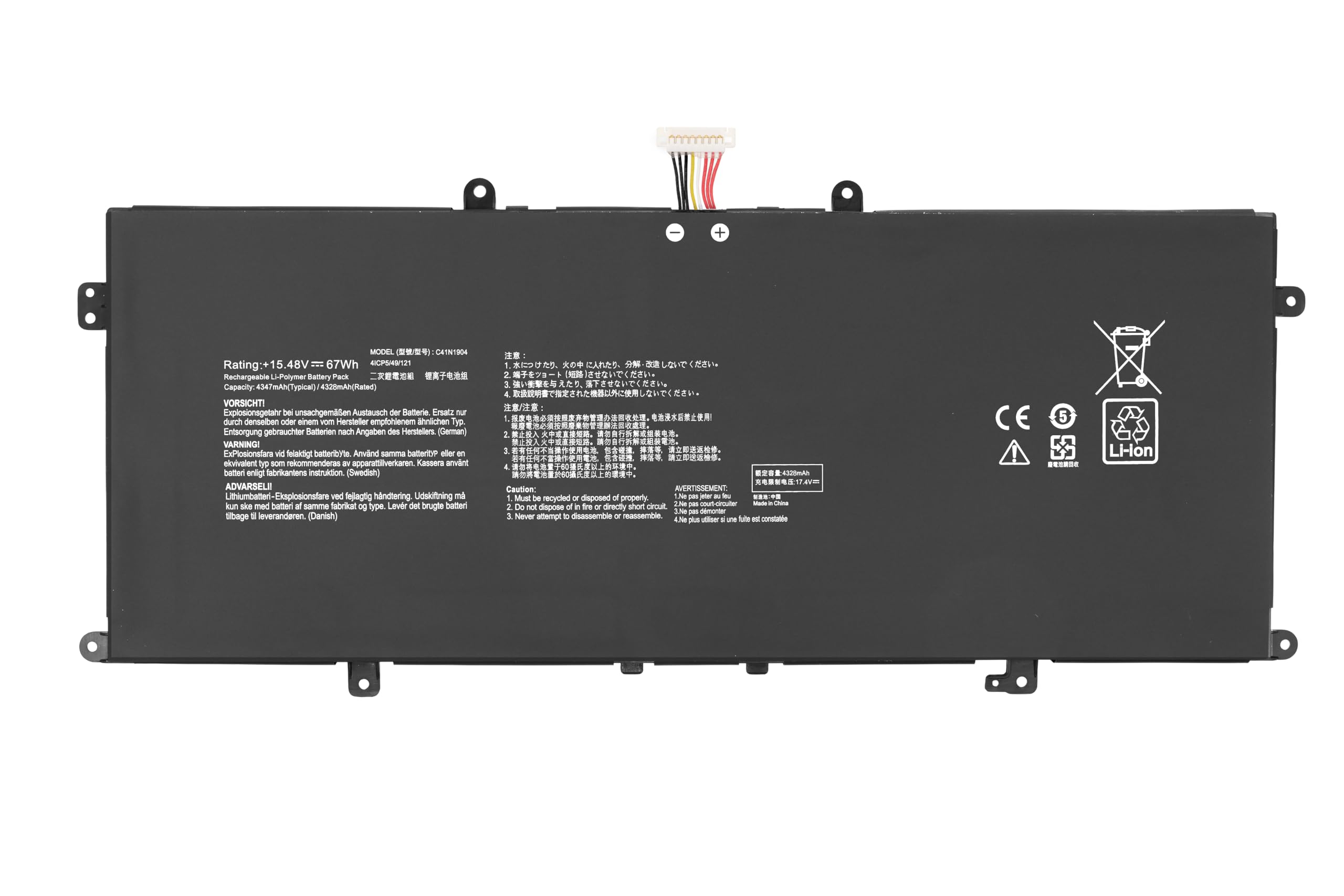 C41N1804 Batteria per ASUS ZenBook Pro 14 UX480 UX480F UX480FD UX450 UX450F UX450FD UX450FDX UX450FDA UX450FDX-8265 UX450FDX-8265 UX480FD-BE055T UX480FD-BE941T UX480FD-BE073T