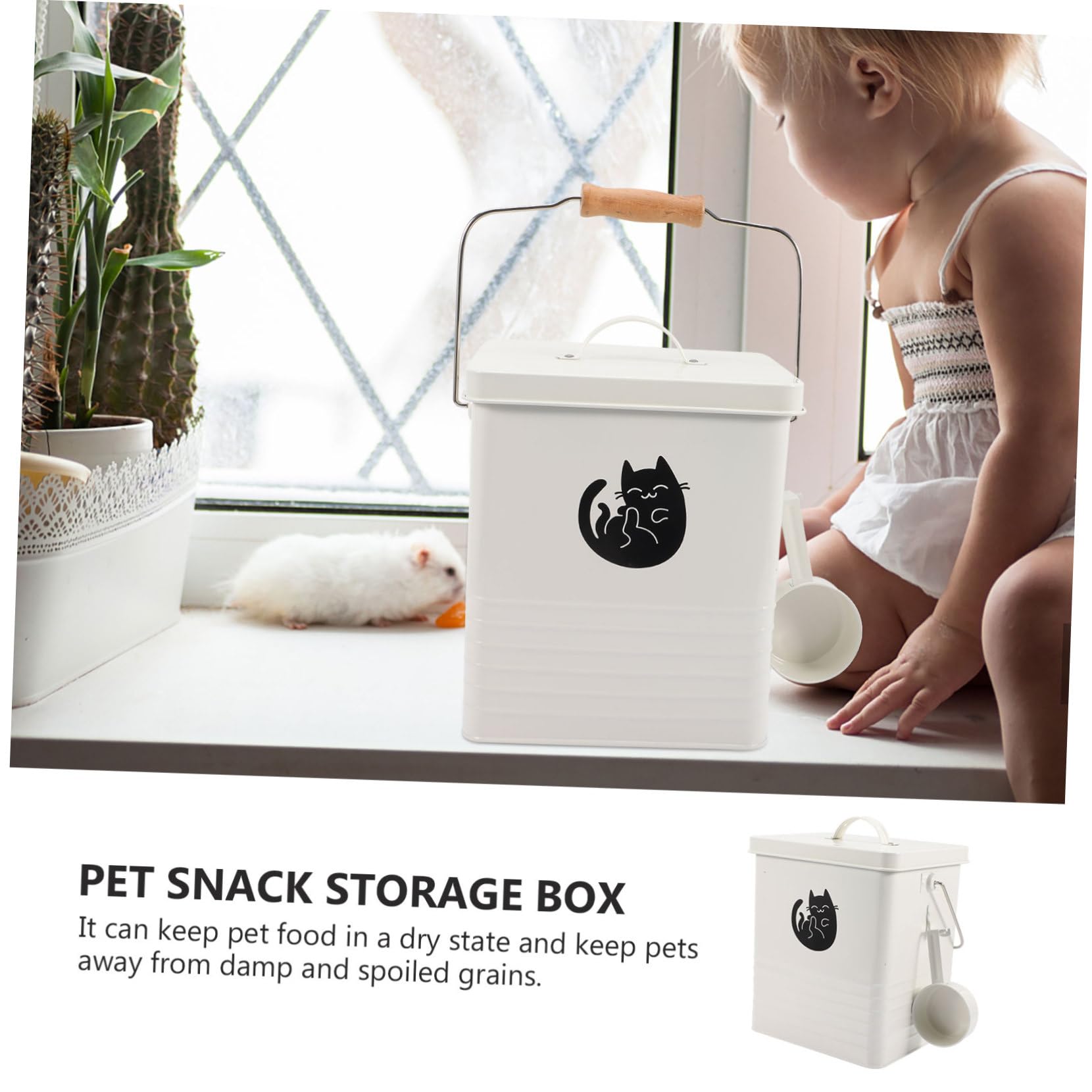 Didiseaon Secchiello Per Cibo Per Gatti Contenitore Per Snack Per Cani Comodo Accessorio Per Cibo Per Gatti Design Leggero e Arrotondato Mantiene Asciutto e Difende Dai Avari