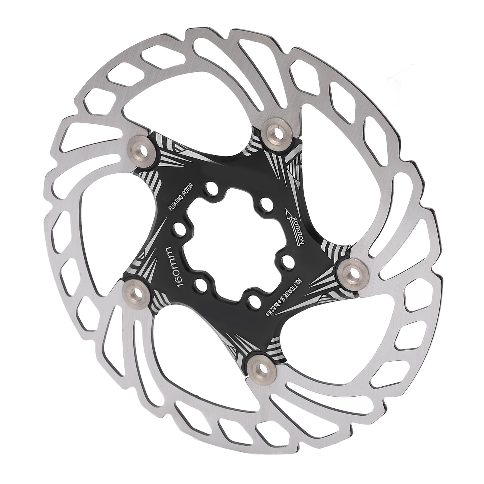 Disco di raffreddamento del freno della bicicletta Rotore di ghiaccio galleggiante Freno a disco idraulico frenante forte per mountain bike Bici da strada Lega di alluminio 160 mm (Rossa)
