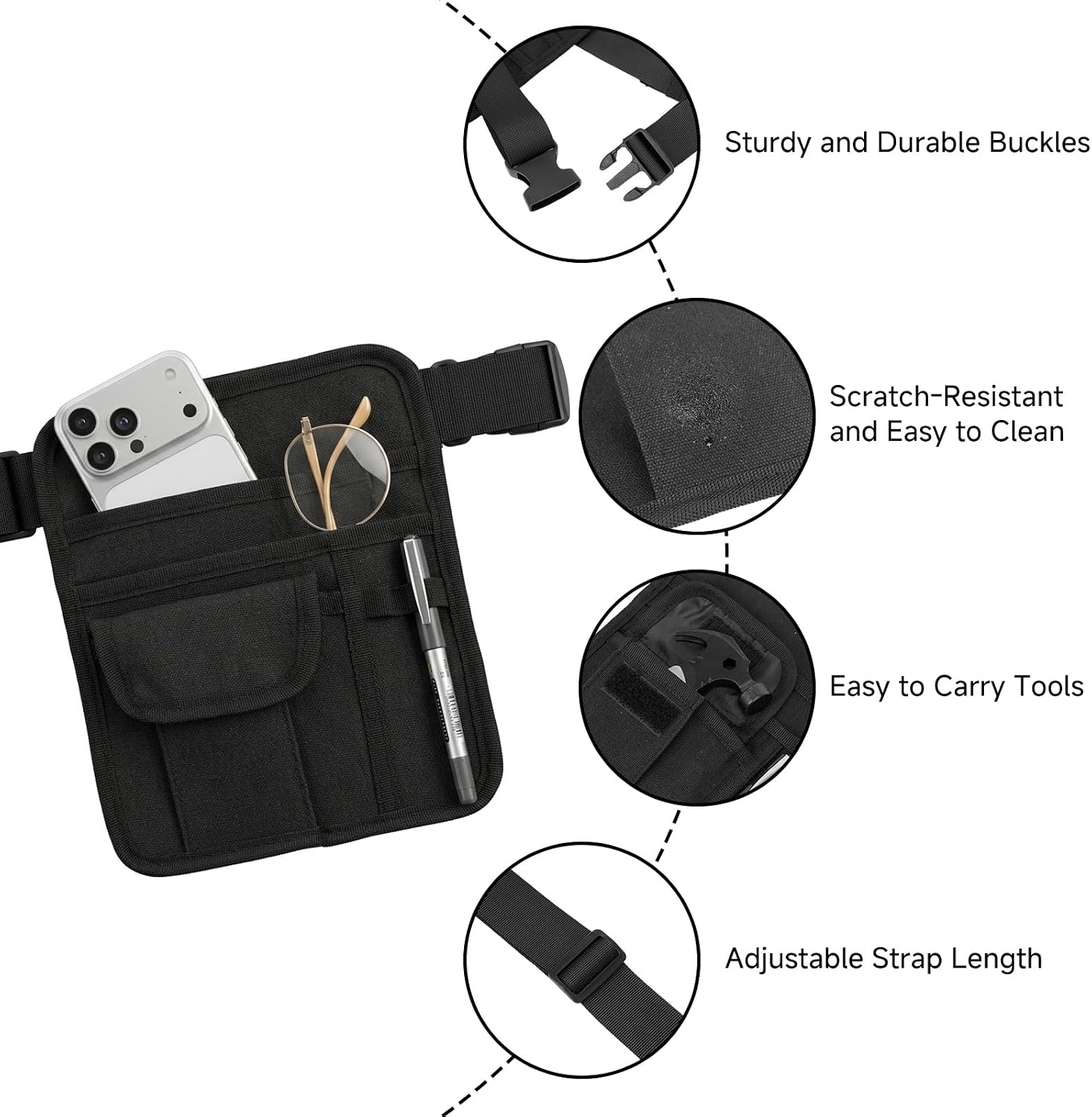 LUFOX Server Pouch Bag Restaurant Waiter Waist Money Pouch Restaurant Apron Bag with Adjustable Belt (5)