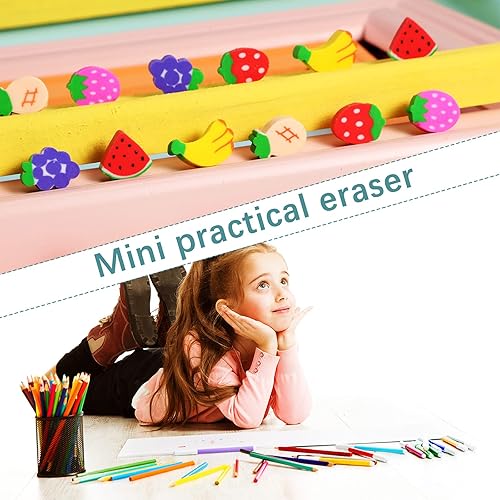 Miniatura 5 de Zonon Paquete de 100 mini borradores de lápiz, surtido de borradores novedosos con caja de almacenamiento para recuerdos de fiesta, relleno de