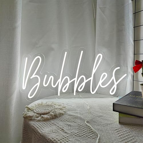Miniatura 2 de Letreros de neón de burbujas para decoración de pared, exhibición de bebidas de 23.6 x 11 pulgadas, letrero de neón iluminado para boda, compromiso,