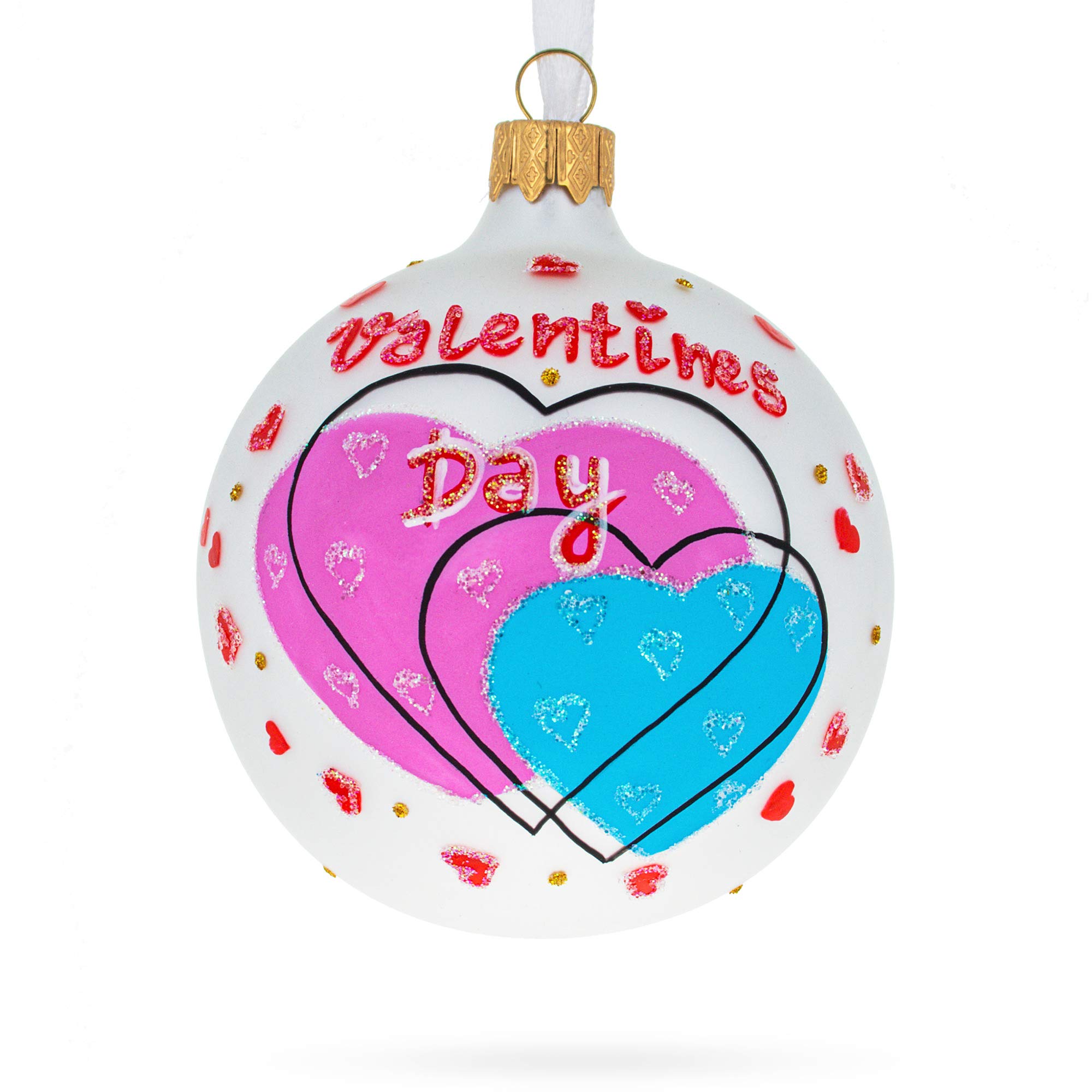 Boule en verre Saint Valentin BestPysanky idee cadeau romantique original pour couple