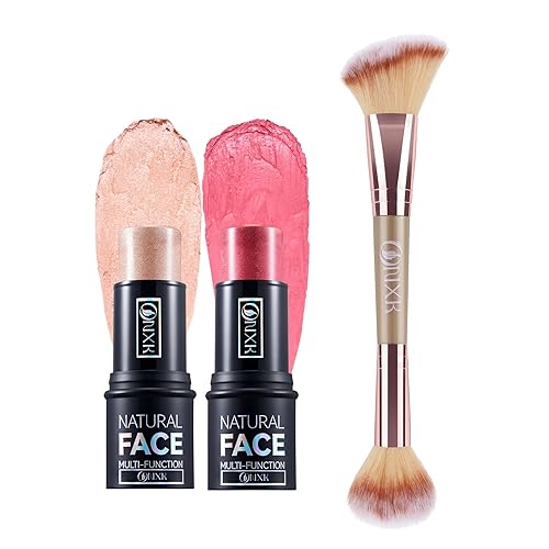 Lápiz de contorno de crema de maquillaje resaltador, fácil de aplicar, bronceador natural y barra de rubor, no grasa e impermeable, para mejillas,