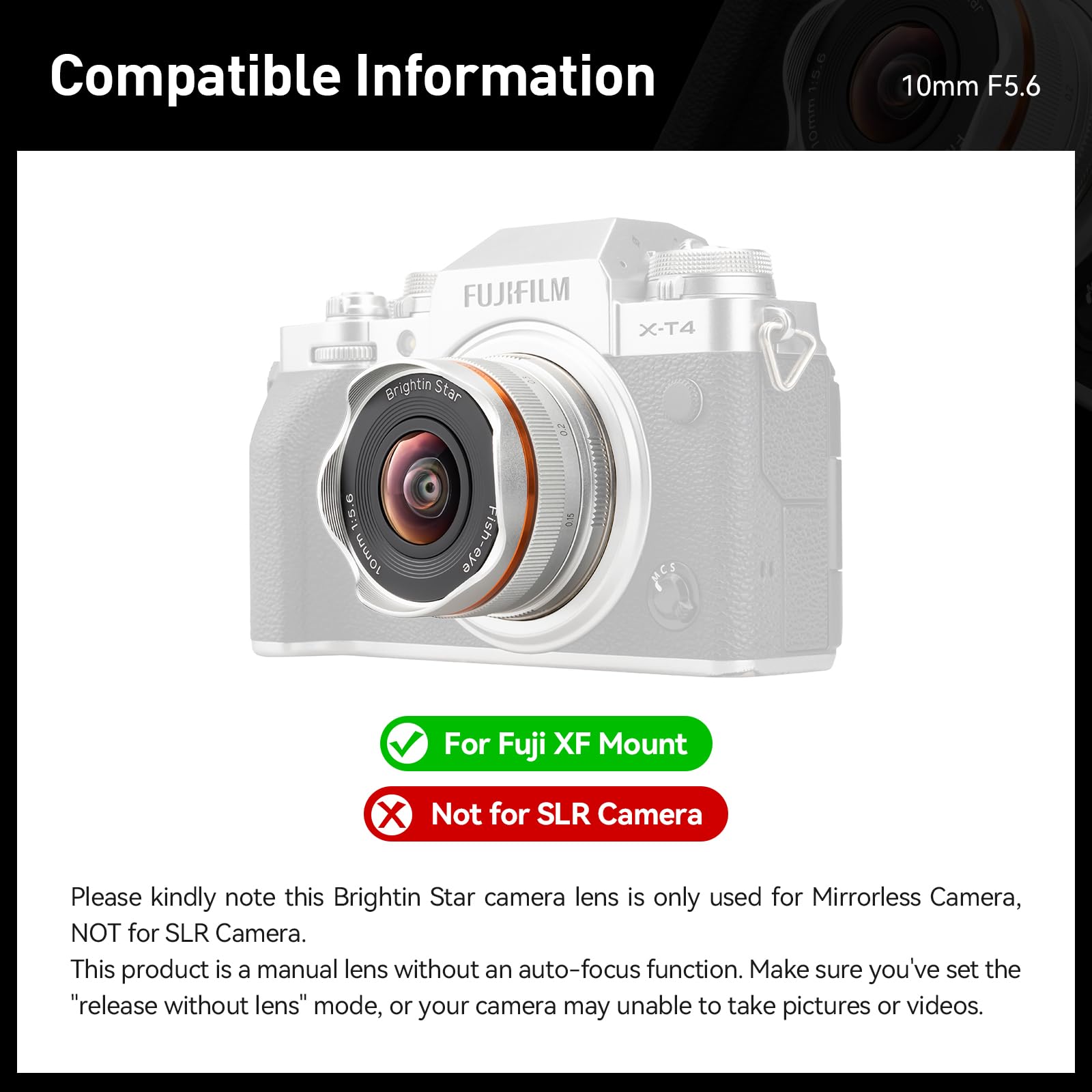 Fujifilm Xt4 Fuji Xe4 Manual III Ultra Wide Angle Fisheye Lens For