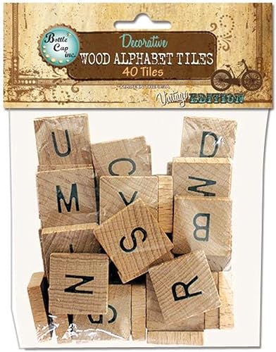 Tapa de botella Colección Vintage Alphabet Tiles 40Pkg-
