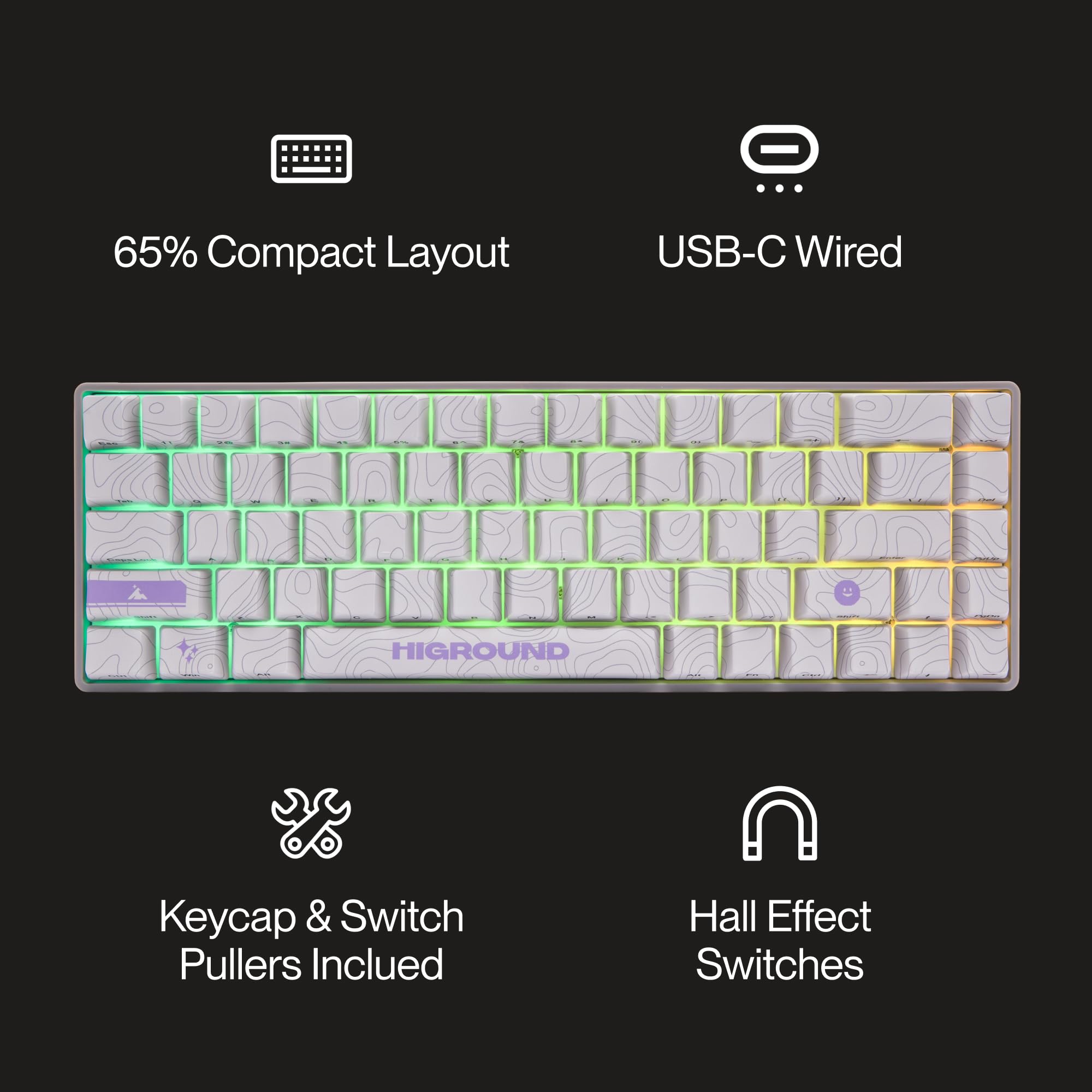 Amazon.co.jp: Higround Basecamp 65HE RETROSUPER キーボード 65 
