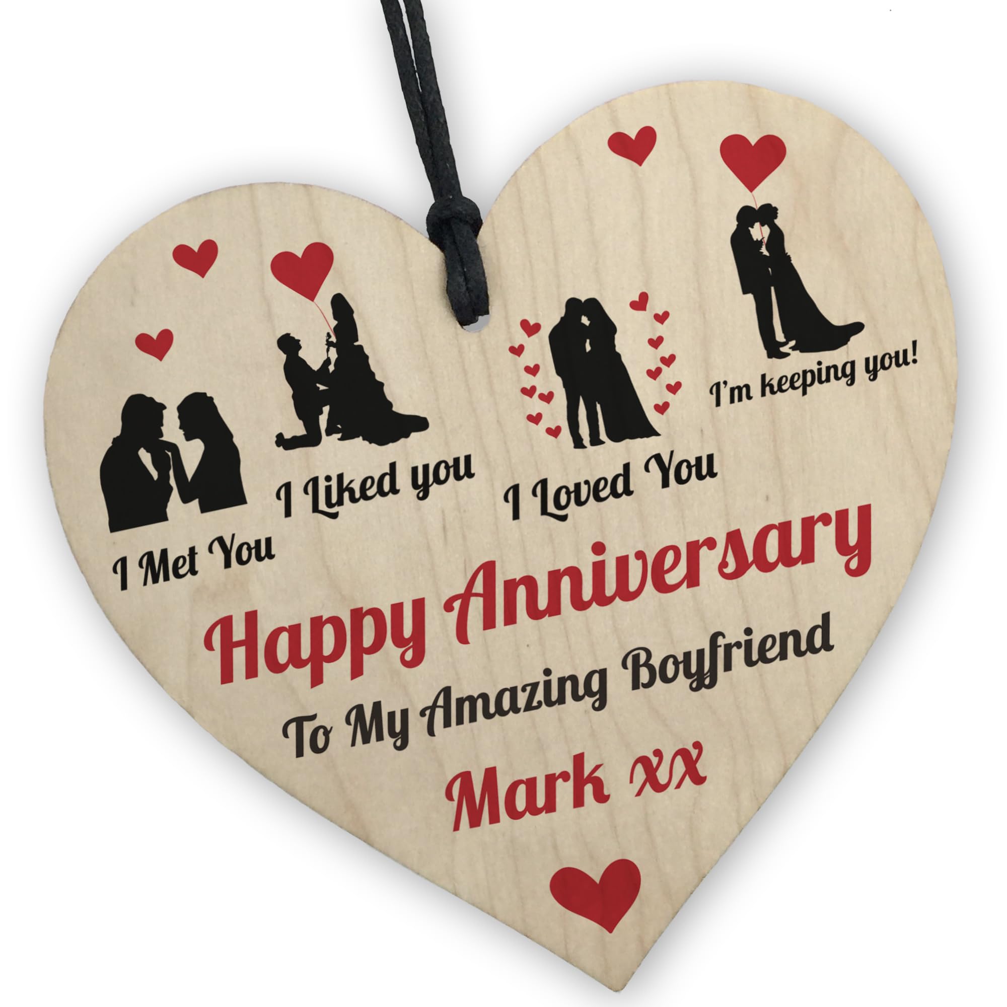 Red Ocean Personalised Anniversary For Him - Boyfriend Anniversary From Girlfriend - Personalised For Partner - Personalised Boyfriend