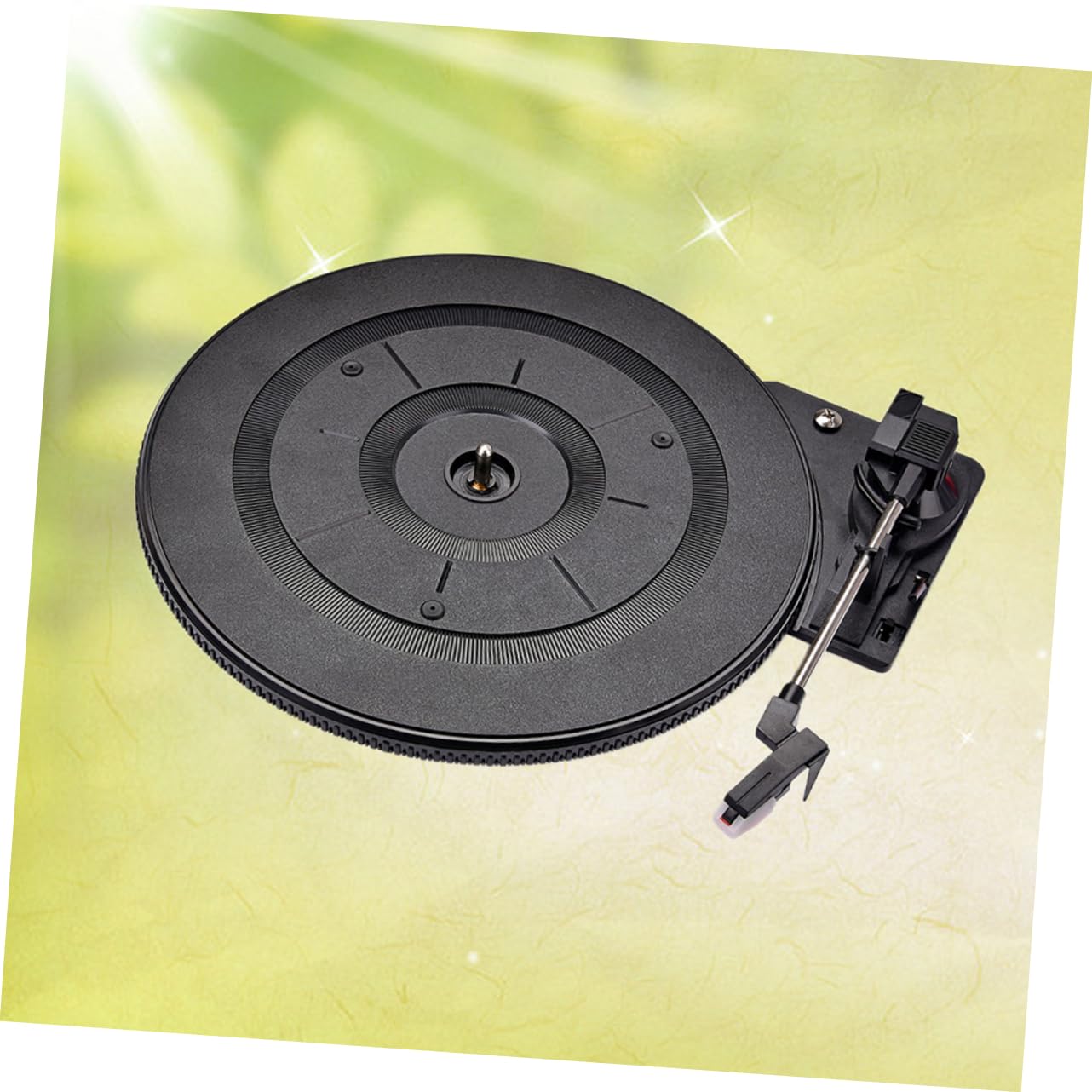 Platine Vinyle Vintage 28cm Noire Ambiance Noël, Préampli Intégré