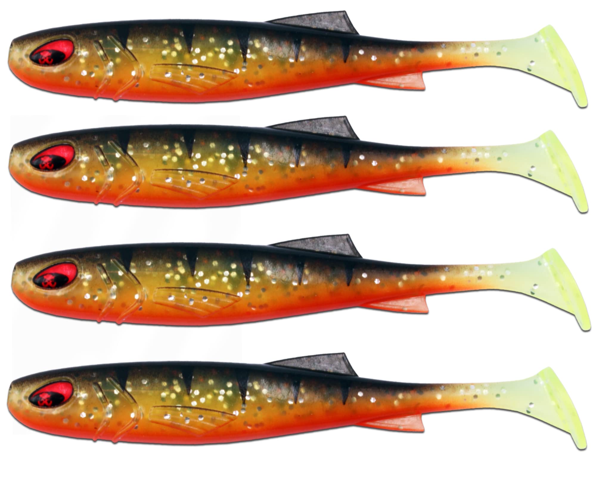 Angel-Berger Wild Devil Baits Lucioperca Scout - Cebo de goma (Perch UV, 10 cm)