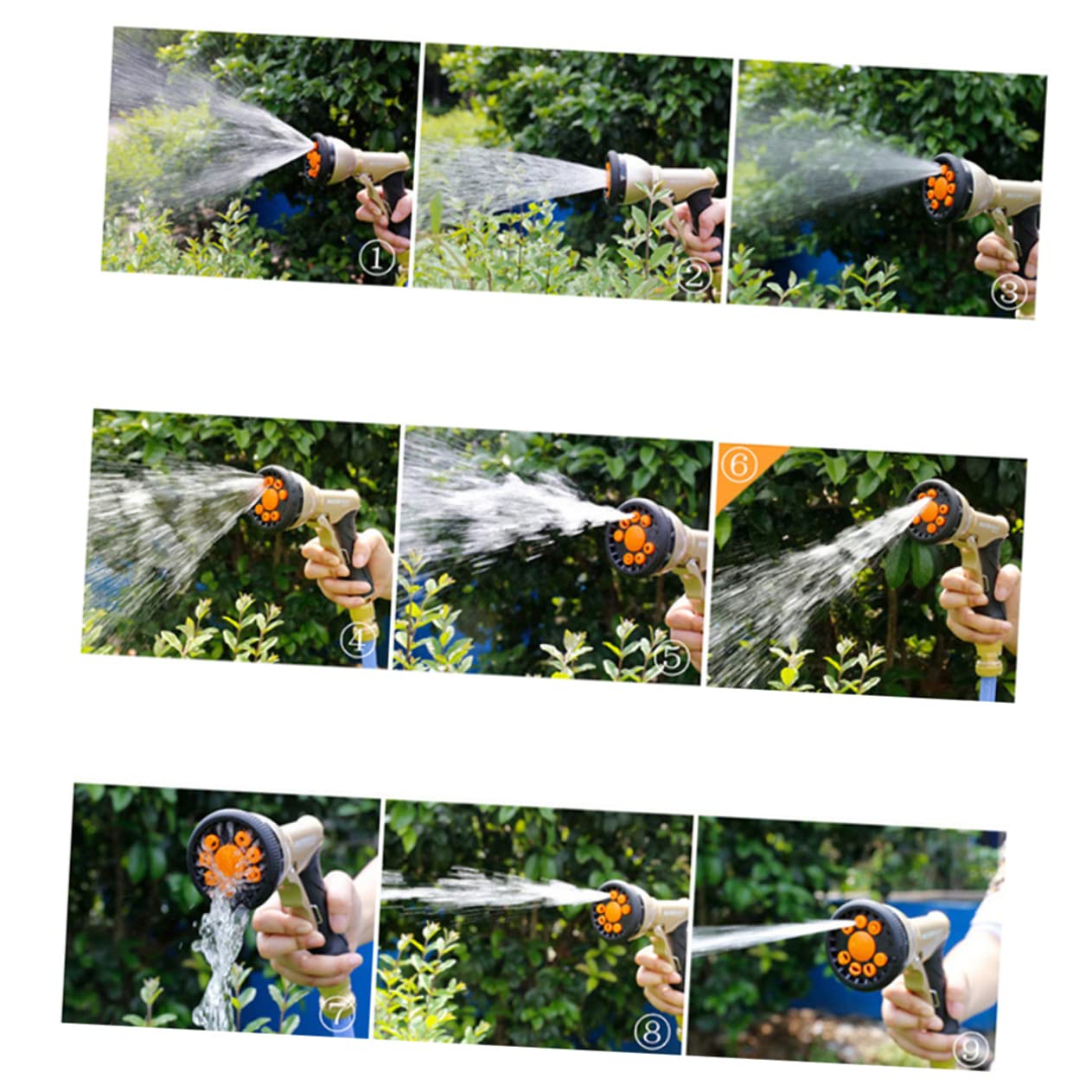 VANZACK Pistola De Agua Para Lavado De Césped y Autos Mano Boquilla De Riego Manual Para Manguera Funciones Aleación De Zinc