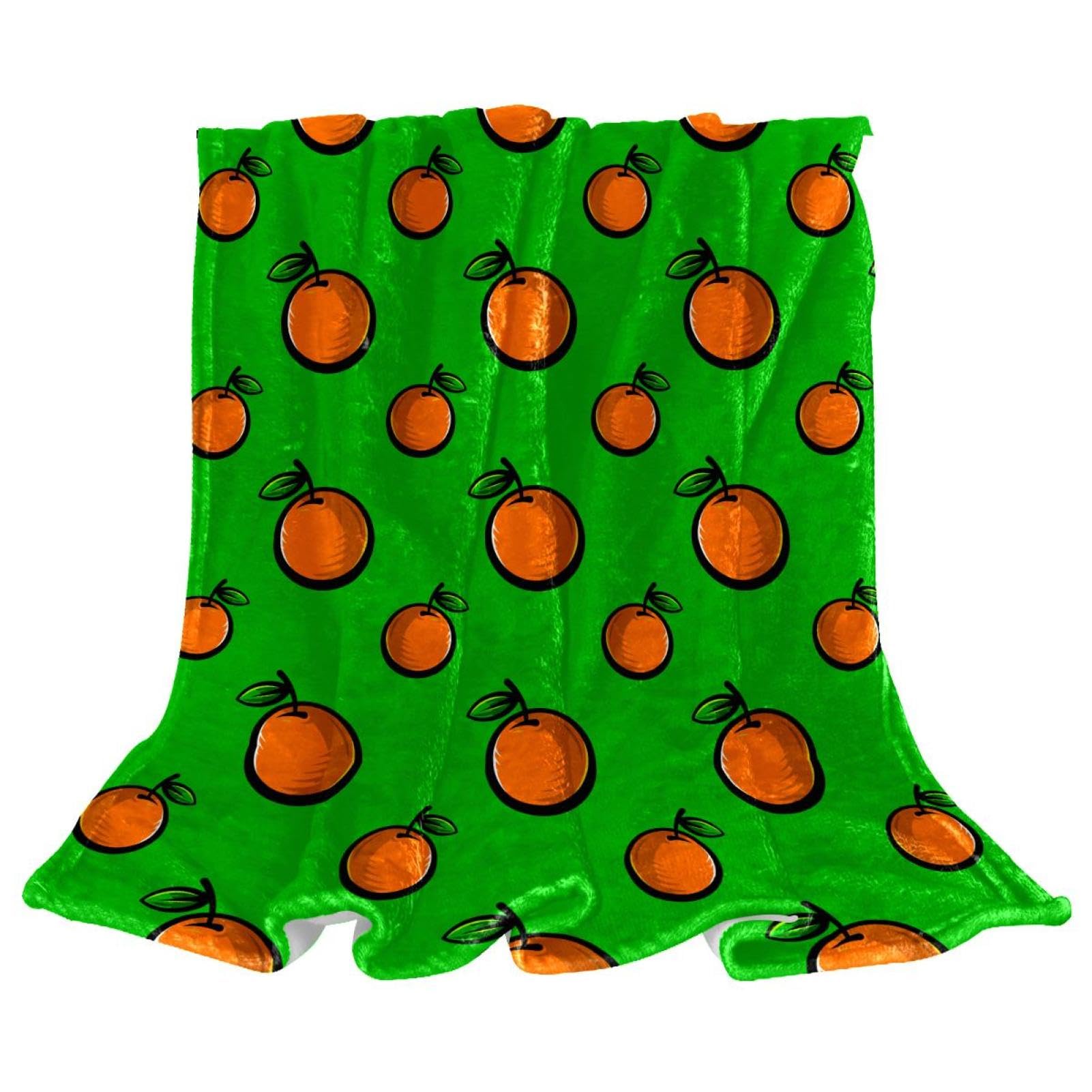 Couverture polaire orange plaid doux anti-courants d'air pour lits et canapes