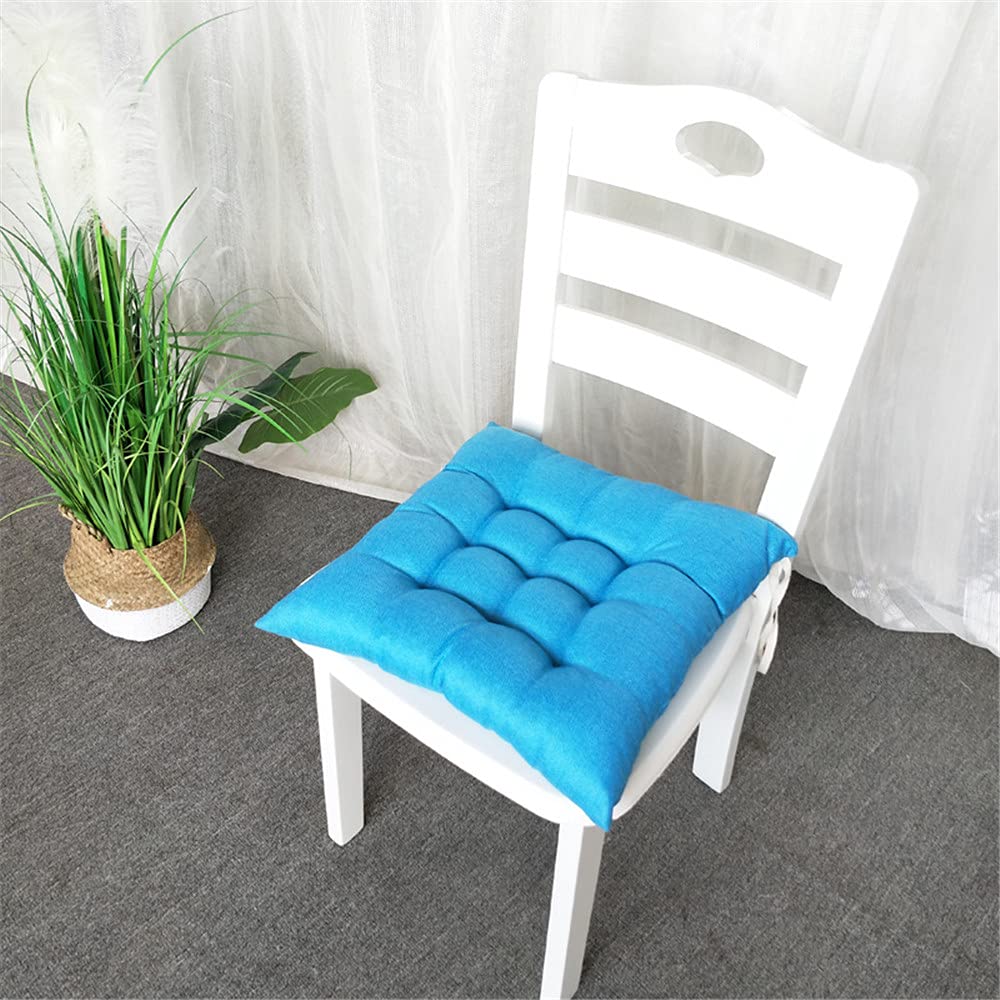 Treer-Shop Sky Blue Treer Chair Cushions With Ties Seat Pads For Comfortable Indoor Outdoor Garden Office Living Room Patio Garden Office Shop (,50X50cm)
