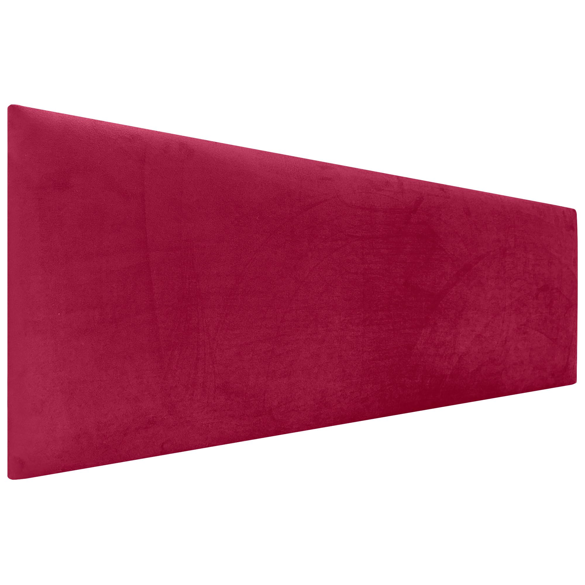 DHOME Testiera in Velluto Liscio di Alta Gamma Moderna Testiera Imbottita Letto di Lusso Camera da Letto Imbottita (Rosso, 150cm)