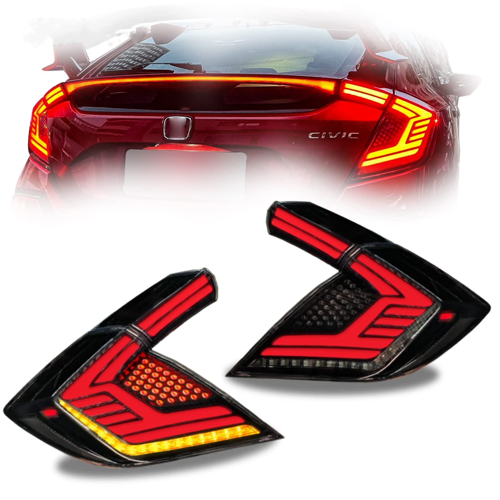 WZvision for Honda Civic hatchback Type R 20162020 Tail lights