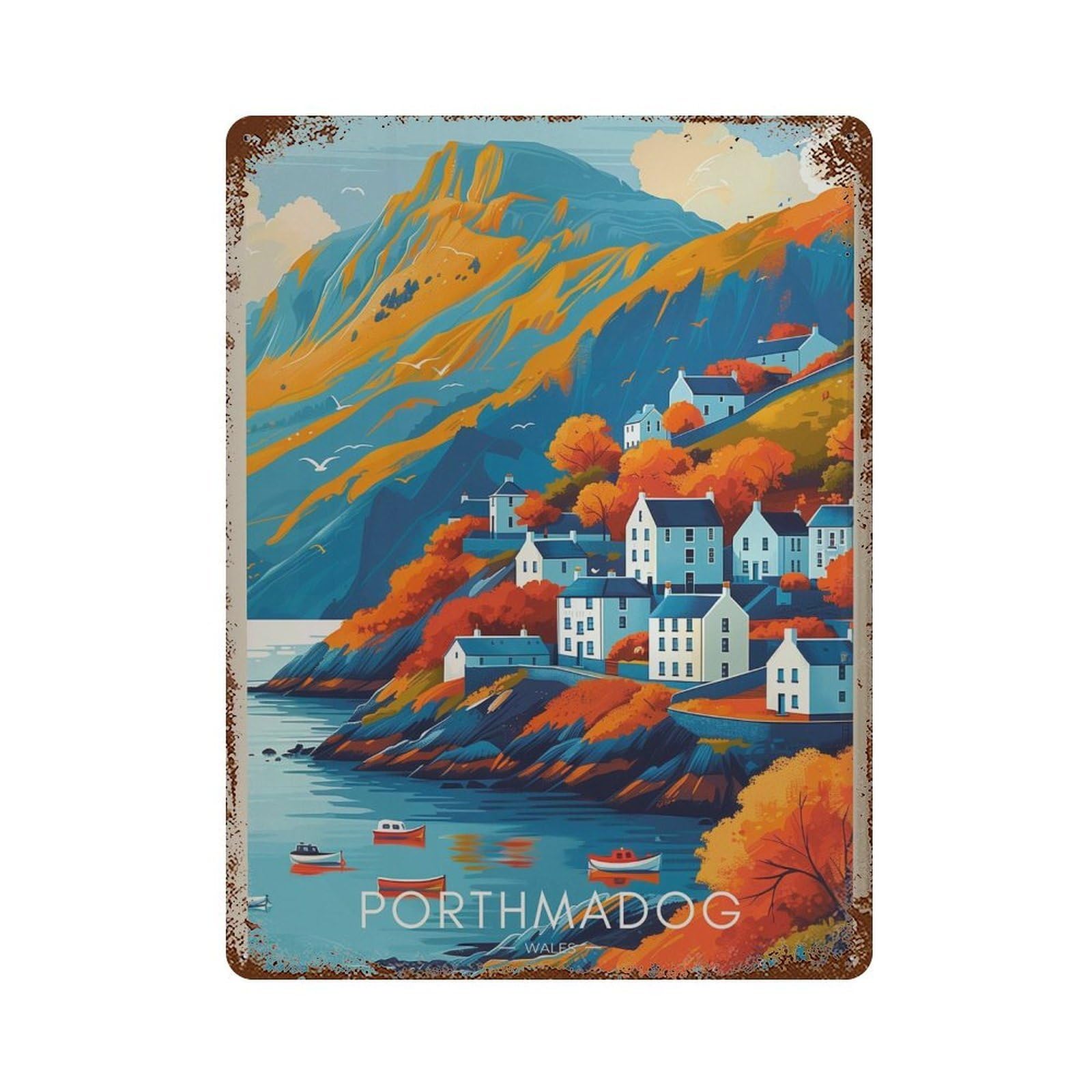 xiaoxiaoshen Porthmadog Wales Travel Snowdonia Wall Decor Art Metal Tin Poster Modern Home Decor Art Home Bar Shop Decorations Vintage Sign 40x30cm