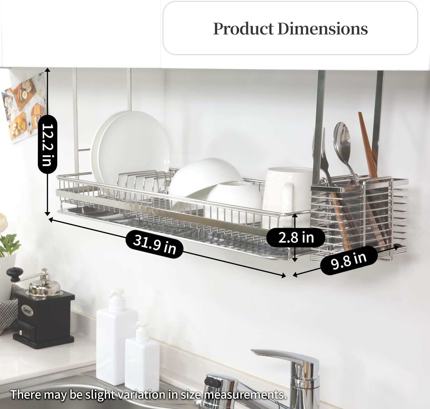 Attaching Dish Rack (Stainless Steel, 12.2" H x 31.9" W x 9.8" D (Model: 800))