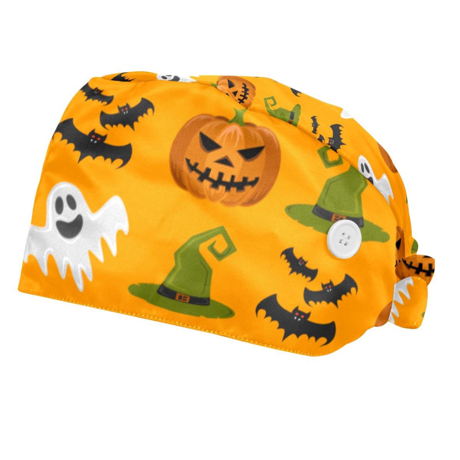 Halloween Specter Pumpkin Sweat Wicking Doo Rag Beanie Cooling Helmet Liner Bandana Chemo Hat for Men and Women